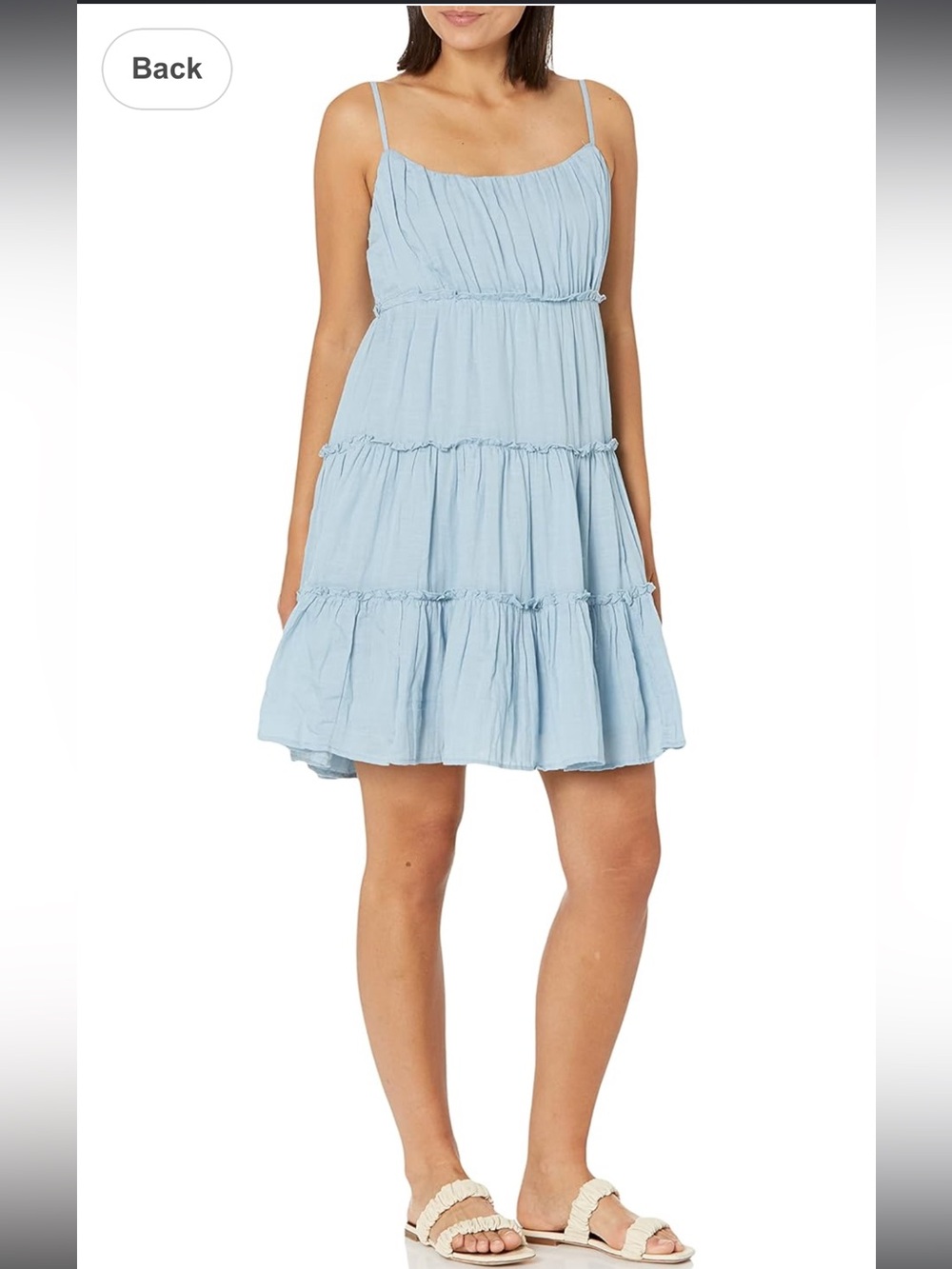 Lucky Brand Light Blue Tiered Ruffled Dress